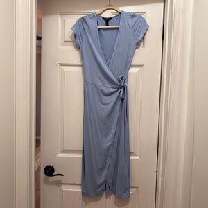 Blue cross body tie dress